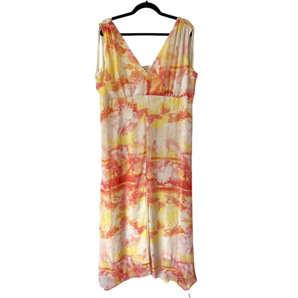 Lane Bryant Tropical Floral Sunset Maxi Dress Size 14